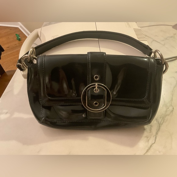 Ann Taylor Black Patent Leather Buckle Bag - Picture 9 of 11